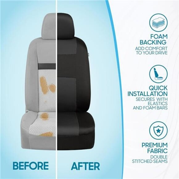 PolyPro Car Seat Covers Full Set Front Rear Split Bench for Car Truck SUV Van - Picture 6 of 7